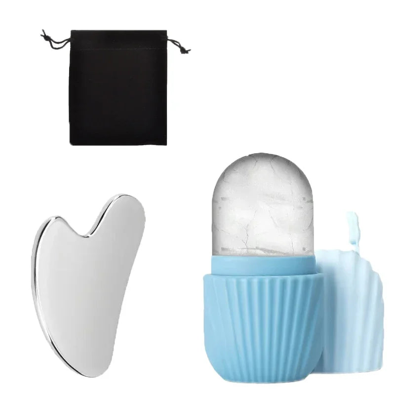 Gua Sha tool and its packaging on a white background